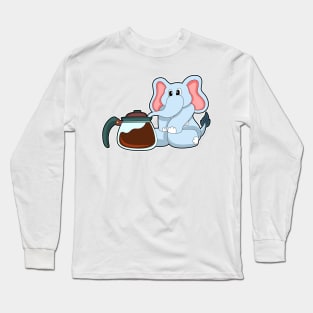 Elephant with Coffee pot Long Sleeve T-Shirt